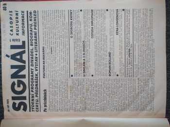 P Prokop: 36X Signál 1928 - časopis kulturní informace CHYBÍ č. 9, 14, 24, 39