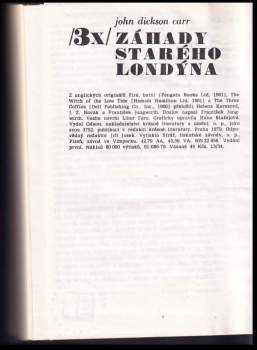 John Dickson Carr: 3x záhady starého Londýna