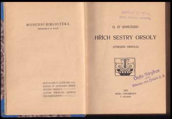 Gabriele d'Annunzio: Hřích sestry Orsoly