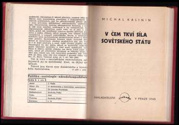 Iosif Vissarionovič Stalin: 5 děl v 1 svazku : Vzpomínky na Karla Marxe + O dialektickém a historickém materialismu + V čem tkví síla Sovětského státu + Sovětská demokracie + Ústava (základní zákon) Svazu sovětských socialistických republik