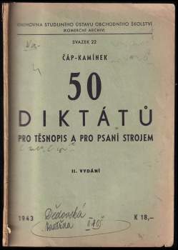 50 diktátů pro těsnopis a pro psaní strojem