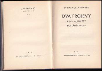 Joseph Goebbels: 6 děl v 1 svazku : Spolužití Čechů a Němců + Projev říšského ministra propagandy Dr. Goebbelse k českým kulturním pracovníkům v Berlíně 11. září 1940 + Mírové dílo Adolfa Hitlera + Dva projevy + Čechy a Morava v říši + Nový hospodářský obraz světa