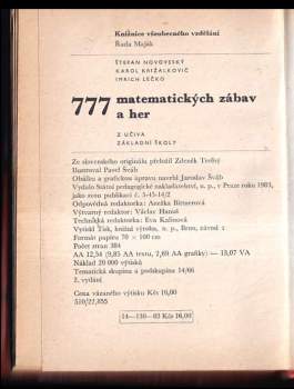 Štefan Novoveský: 777 matematických zábav a her