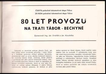 J Koudelka: 80 let provozu na trati Tábor-Bechyně