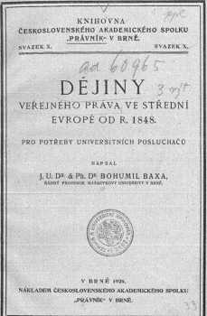 Dějiny veřejného práva ve střední Evropě od r. 1848