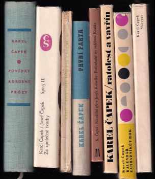 Karel Čapek: 8x KAREL ČAPEK - Marsyas, čili, Na okraj literatury - 1919-1931 + Kalendář (Jak je rok dlouhý) - Zahradníkův rok + Ratolest a vavřín + Skandální aféra Josefa Holouška + První parta + Měl jsem psa a kočku +  Spisy - 2. - Ze společné tvorby + Povídky a drobné prózy - výbor z díla +