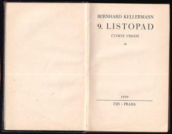 Bernhard Kellermann: 9. listopad