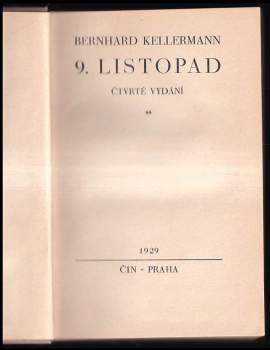Bernhard Kellermann: 9. listopad