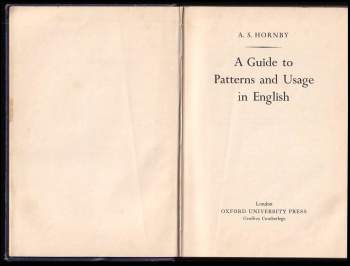 Albert Sydney Hornby: A guide to patterns and usage in English