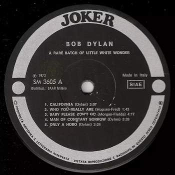 Bob Dylan: A Rare Batch Of Little White Wonder