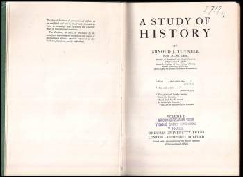 Arnold Joseph Toynbee: A Study of History, Volume II