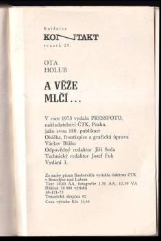 Ota Holub: A věže mlčí