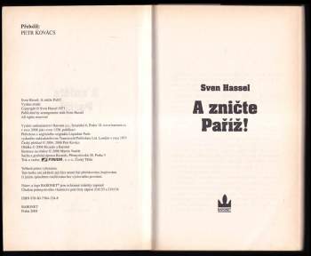 Sven Hassel: A zničte Paříž!