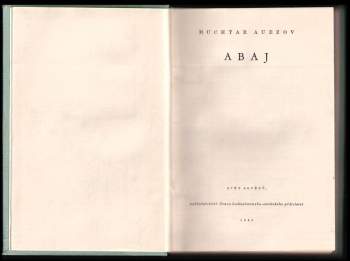 Muchtar Omarchanovič Auezov: Abaj