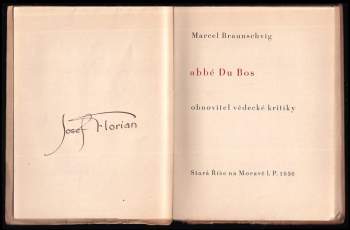 Marcel Braunschvig: Abbé du Bos