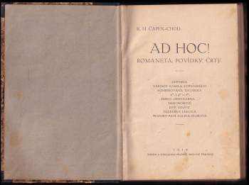 Karel Matěj Čapek Chod: Ad hoc!