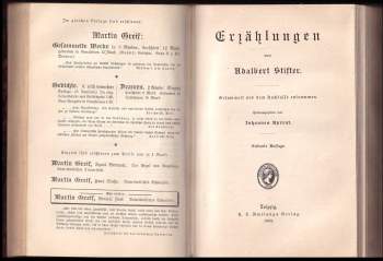 Adalbert Stifter: Adalbert Stifter's Ausgewählte Werke in drei Bänden, dritter band + Erzählungen von Adalbert Sifter
