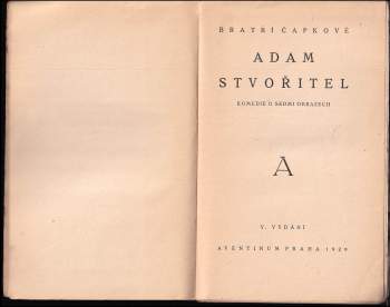 Karel Čapek: Adam Stvořitel
