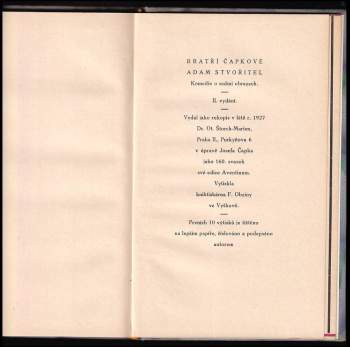 Karel Čapek: Adam Stvořitel