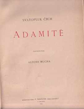 Svatopluk Čech: Adamité - ILUSTRACE ALFONS MUCHA