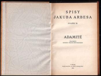 Jakub Arbes: Adamité