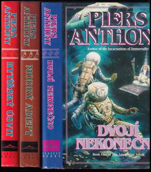 Adept 1 - 3 - KOMPLETNÍ TRILOGIE - Dvojí nekonečno + Modrý adept + Rytířský úsvit - Piers Anthony, Piers Anthony, Anthony Piers, Piers Anthony, Piers Anthony, Anthony Piers (1995, Classic) - ID: 807298