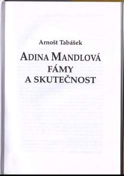 Arnošt Tabášek: Adina Mandlová