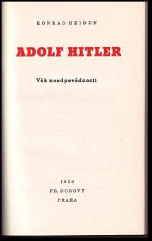 Konrad Heiden: Adolf Hitler