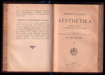 Benedetto Croce: Aesthetika vědou výrazu a všeobecnou linguistikou