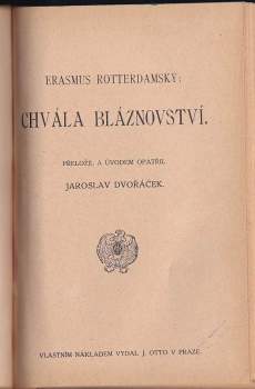Desiderius Erasmus Rotterdamský: Chvála bláznovství