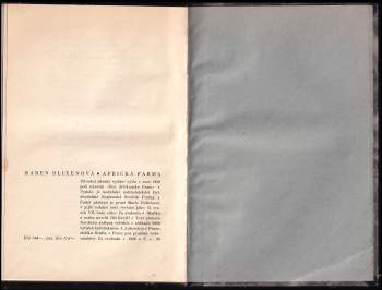 Karen Blixen: Africká farma