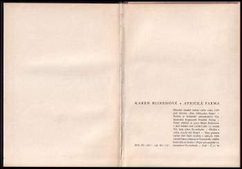 Karen Blixen: Africká farma
