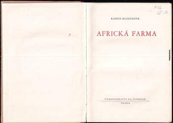 Karen Blixen: Africká farma