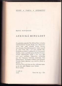 Basil Davidson: Africká minulost
