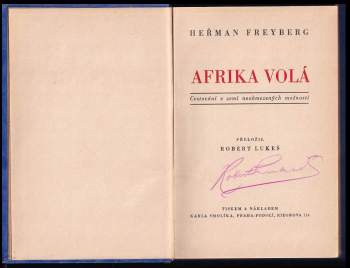 Hermann Freyberg: Afrika volá