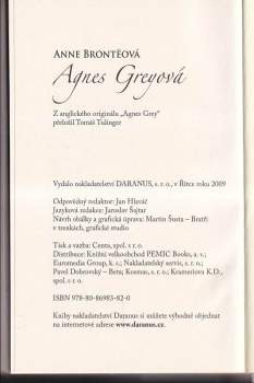 Anne Brontë: Agnes Greyová