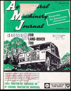 Agricultural Machinery Journal, NEKOMPLETNÍ ROČNÍK 17., ČÍSLA 1-6