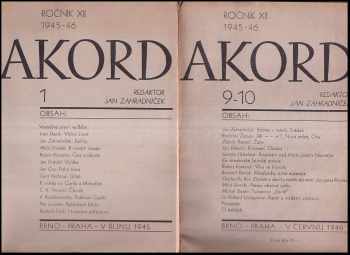 Jan Zahradníček: Akord Ročník XII. č. 1-10