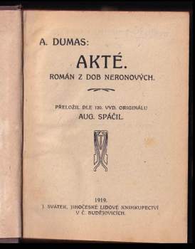 Alexandre Dumas: Akté