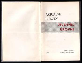 Aktuálne otázky životnej úrovne