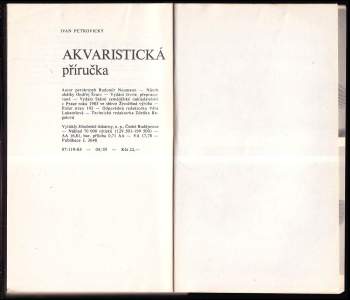 Ivan Petrovický: Akvaristická příručka