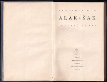 Vladimír Hor: Alak-šak