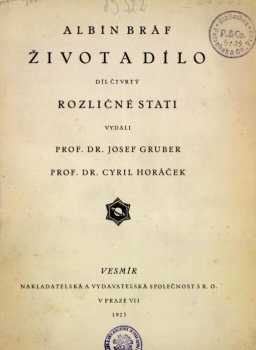 Albín Bráf: Život a dílo