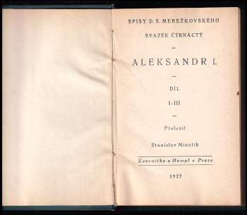 Dmitrij Sergejevič Merežkovskij: Aleksandr I
