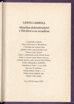 Lewis Carroll: Alenčina dobrodružství v říši divů a za zrcadlem