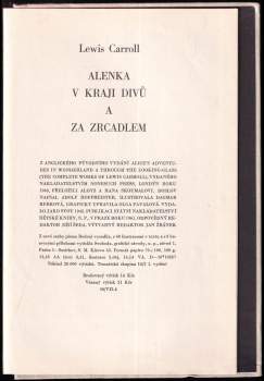 Lewis Carroll: Alenka v kraji divů a za zrcadlem