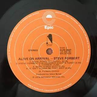 Steve Forbert: Alive On Arrival