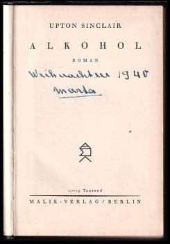 Upton Sinclair: Alkohol