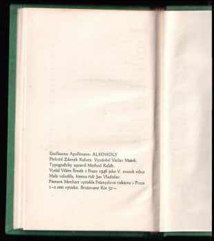 Guillaume Apollinaire: Alkoholy