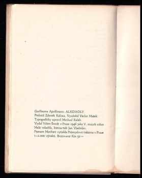 Guillaume Apollinaire: Alkoholy